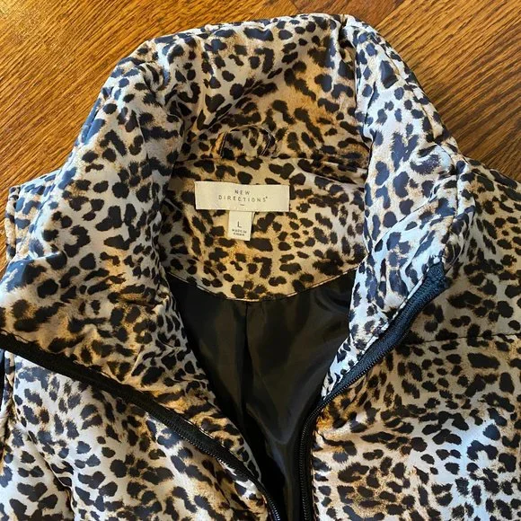 LAST CHANCE: New Directions Leopard Print Polyester Vest - Size Medium - Picture 2 of 4